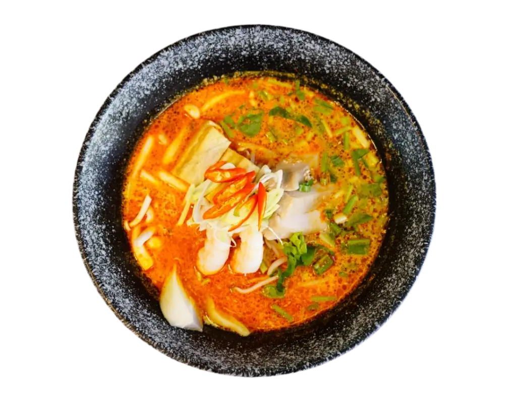 <b style="color: orange">62 | </b> Malaysian Laksa Rice Noodle <br />w. Chicken